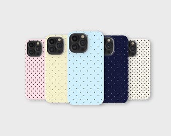 Polka Dot Phone Case Minimal Pastel Cover for iPhone 17 Pro Max 16 15 14 13 12 11 X 8 Plus Samsung S26 Ultra S25 S24 S23 S22 S21 S20 FE