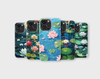 蓮の花の携帯電話ケース スイレンの携帯電話カバー iPhone 17 Pro Max 16 15 14 13 12 11 X 8 Plus Samsung S25 Ultra S24 S23 S22 S21 S20 FE A16用