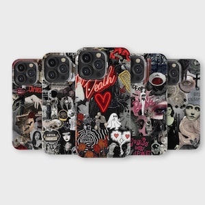 Gothic Dark Aesthetic Phone Case Spooky Collage Vampire Cover for iPhone 16 Pro Max 15 14 13 12 11 X 8 7 Samsung S25 Ultra S24 S23 S22 S21