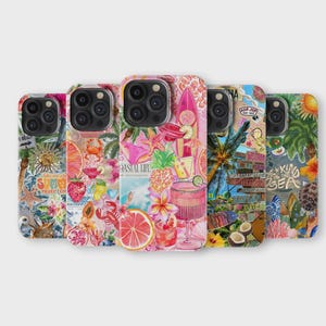 Coque de téléphone plage palmier été mer plage amoureux couverture pour iPhone 16 Pro Max 15 14 13 12 11X8 7 Samsung S25 Ultra S24 S23 S22 S21 S20 FE
