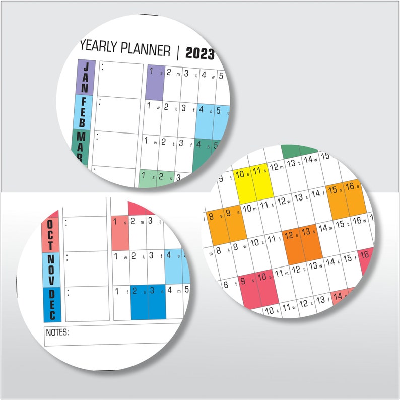 2023 Monthly Planner Printable 2023 Wall Calendar Digital Etsy