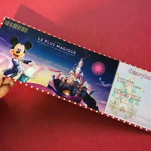 DISNEYLAND PARIS Printable Disneyland Ticket Template Editable Gift ...