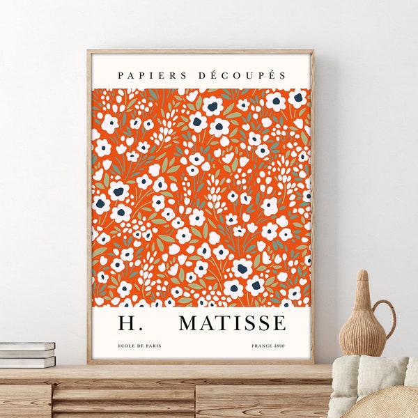 Henri Matisse Ecole De Paris, Orange Matisse Print - DIGITAL DOWNLOAD Matisse Wall Art, Matisse Flowers Poster, Henri Matisse Art Print