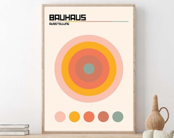 Geometric Bauhaus Print: Mid-Century Modern Gallery Wall Art (Digital Download)