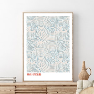 Katsushika Hokusai Print, Hokusai Poster, Japanese Waves, Japanese Art Print, Japanese Vintage Poster, Digital Download, Hokusai Print