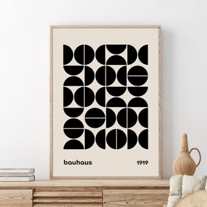 Bauhaus Poster Print, Bauhaus Printable Exhibition Poster, Geometric Wall Art, Mid Century Modern, Bauhaus Decor, Minimalist Retro Wall Art