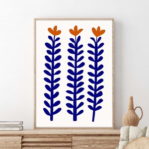 Mid Century Modern Floral Print: Nordische Wandkunst (Digitaler Download)
