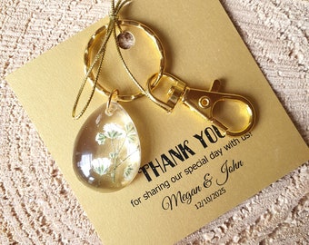 Floral Keychain Favors – Table Guest Gift for Wedding, Baptism, Communion & Celebration