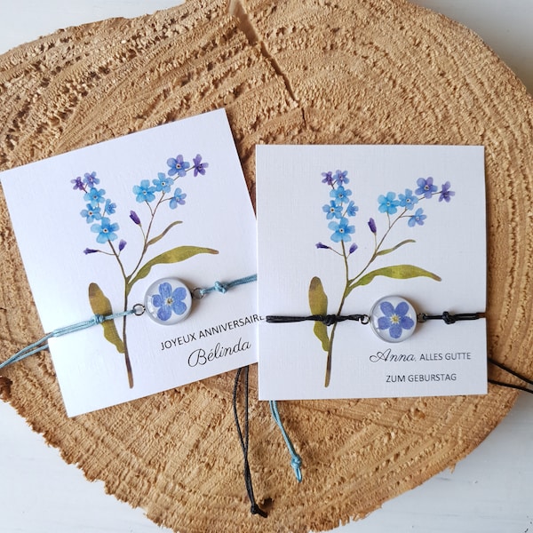 Forget Me Not Tiny Small Bracelets. Real Pressed flowers. Reminder. Symbol of love. Handmade.
