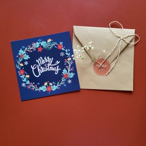 Kerstkaart, Kerstkaart, Vierkant 350 gram, duurzame kraft envelop
