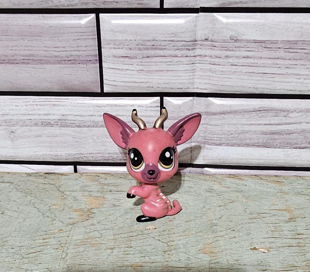 Littlest Pet Shop Hasbro Lps KEYA BONGO GAZELLE #302 Deer Metallic Gold ...