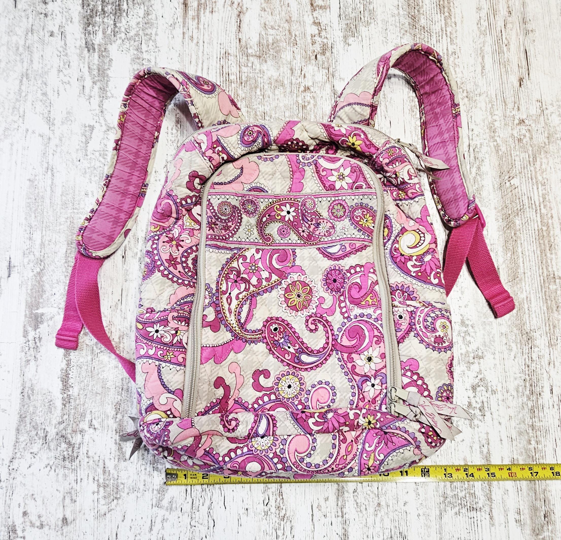 Vera Bradley Quilted Paisley Mini Backpack in Purple, Teal & Pink Vera Bradley Backpack Quilted Purple Green Very Berry  main image 3