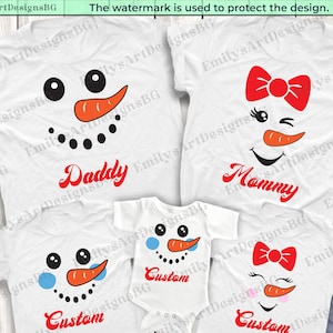 Personalisierte Schneemann Familie Weihnachten Shirt: Passende Weihnachtsgeschenke