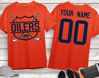 Oilers Hockey Team Shirt, Personalized Hockey Shirt, Custom Hockey Shirt, Game Day Shirt, Hockey Mom Shirt, Hockey Lover Gift