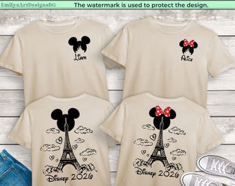 Disneyland Paris 2026 Shirt, Disney Family Shirts, Disney Eiffel Tower T-shirt