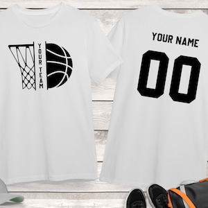 Personalisiertes Basketball Team Shirt: Name & Nummer, Spieltag Kleidung