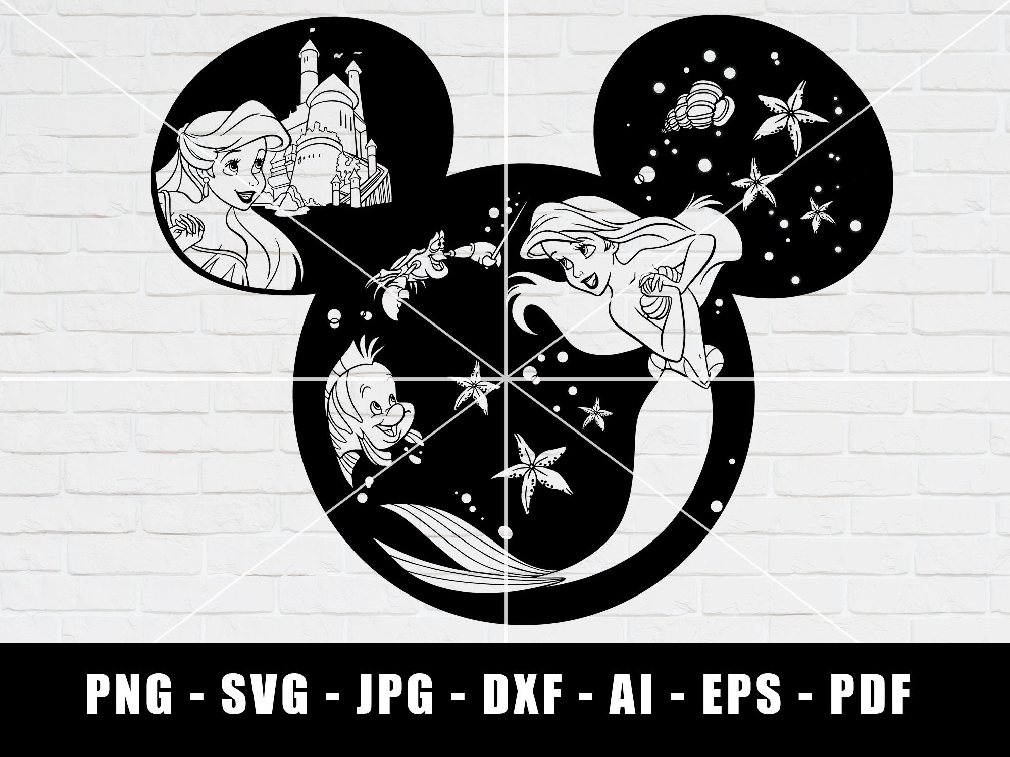 Disney Princess Ariel SVG, Disney SVG, SVG Files for Cricut, Disney