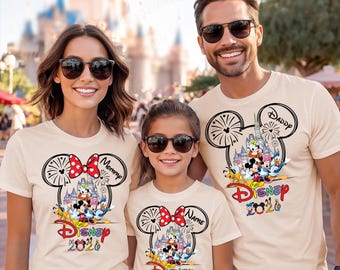 Maglietta personalizzata Disney Trip 2026, maglietta Disney Squad, magliette per famiglie Disney, magliette per coppie Disney, vacanze Disney, magliette Disney personalizzate
