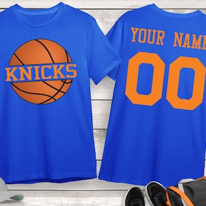 Koszulka do koszykówki Knicks, spersonalizowana koszulka do koszykówki, koszulka na mecz Koszulka dla mamy koszykarza Koszulka z nazwą drużyny koszykarskiej Prezent dla miłośnika koszykówki
