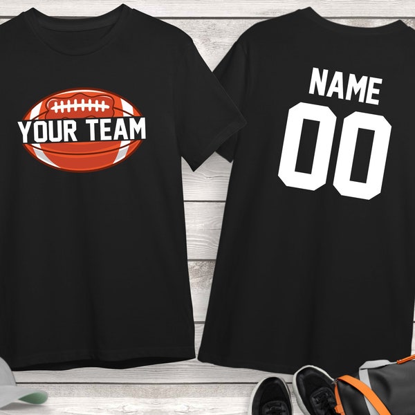 Personalized Football Shirt, Custom Name Football Shirt, Game Day Shirt, Football Mom Shirt, Football Fan Shirt, Football Dad Shirt