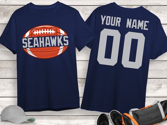 Seahawks Football Shirt Custom Name Football Shirt Game Day Shirt Football Mom Shirt Football Fan Shirt Football Dad Shirt Etsy