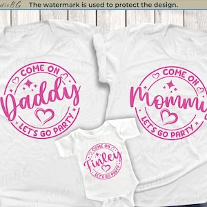 Komm schon, Let's go Party Benutzerdefinierte Geburtstagsshirt, Puppen-Geburtstagsshirts, Mädchen-Geburtstagsfeier Shirts, Modepuppen-Geburtstagsfeier Familienshirts