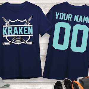 Kraken Hockey Shirt, Personalized Hockey Shirt, Custom Hockey Shirt, Game Day Shirt, Hockey Mom Shirt, Hockey Lover Gift