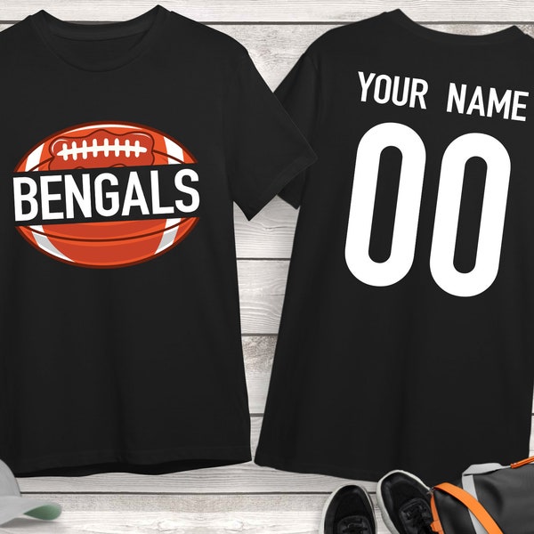 Bengals Football Shirt, Custom Name Football Shirt, Game Day Shirt, Football Mom Shirt, Football Fan Shirt, Football Dad Shirt