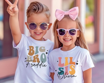 Custom Family Siblings Shirt, Big Bro Sis Lil Bro Sis Matching Shirts, Matching Family Shirts, Baby Shower Gift, Baby Announcement Shirts