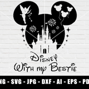 Disney With My Bestie SVG, Disney SVG, SVG files for Cricut, Disney Christmas Svg, Disney Trip Svg, Disney Png, Disney Birthday Svg