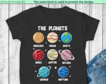 Planets T-Shirt: Solar System, Astronomy, Space Lover Gift