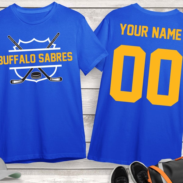 Sabres Hockey Team Shirt, Personalized Hockey Shirt, Custom Hockey Shirt, Game Day Shirt, Hockey Mom Shirt, Hockey Lover Gift