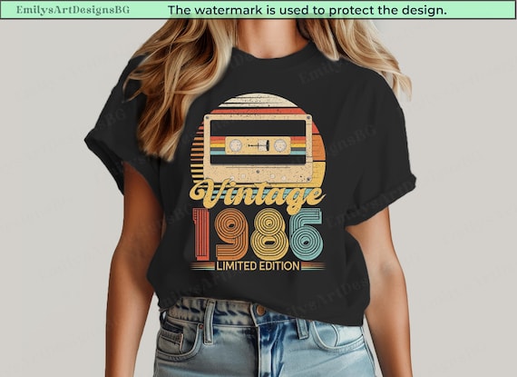 Vintage 1986 Cassette Tape Shirt, Vintage 1986 Shirt, 40th Birthday Shirt, 40th Birthday Gift, 1986 Birthday Gift, 40th Birthday Party Shirt