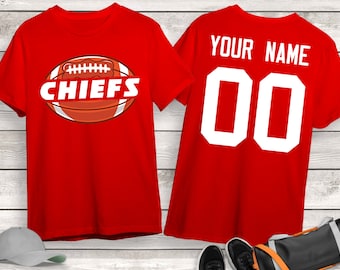 Maglia da calcio Chiefs, Maglia da calcio con nome personalizzato, Maglia da giorno della partita, Maglia da mamma di calcio, Maglia da tifoso di calcio, Maglia da papà di calcio