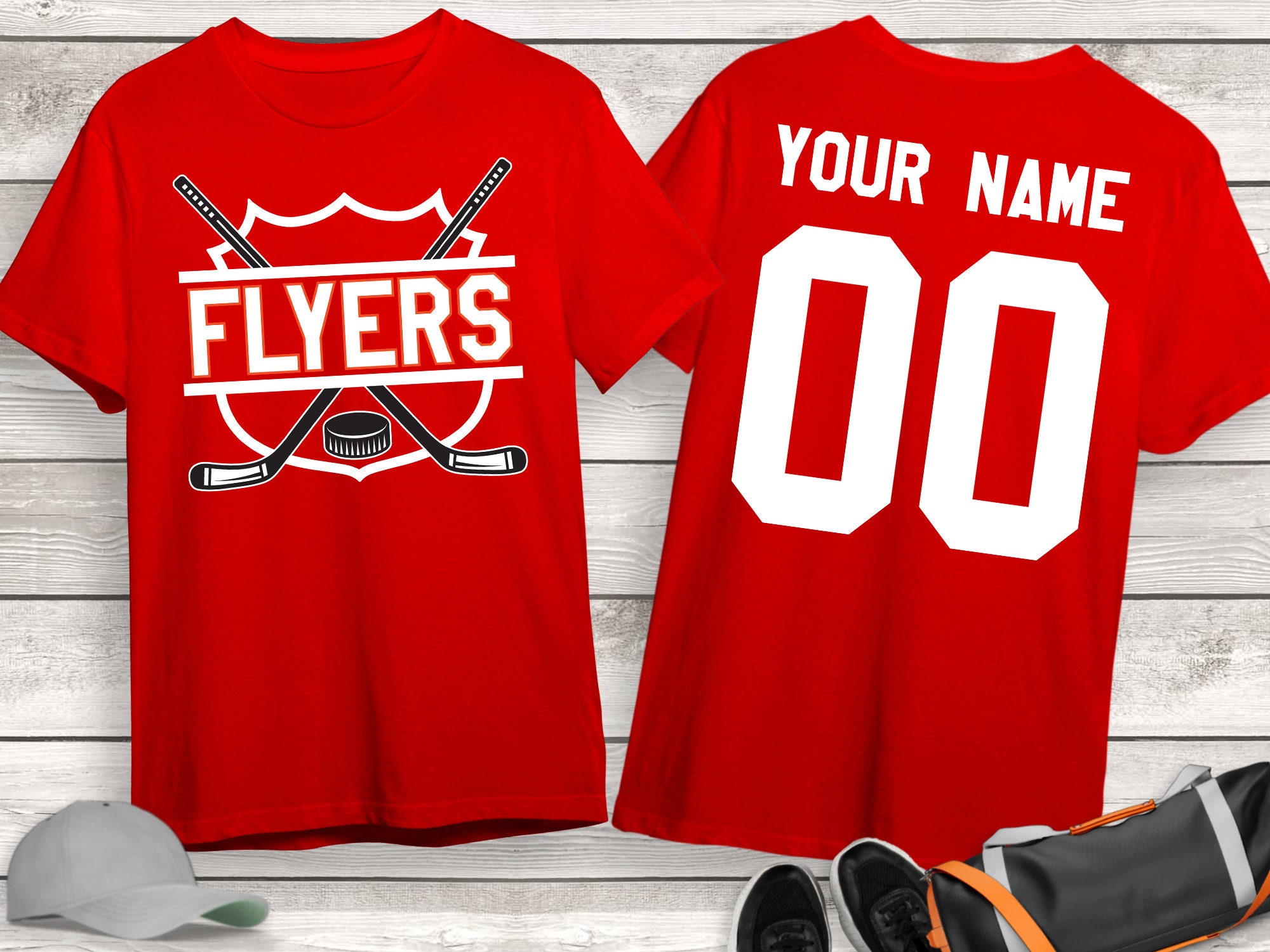 Camiseta del equipo de hockey Flyers: camiseta personalizada para el día  del partido - Etsy México, image size:2000x1500