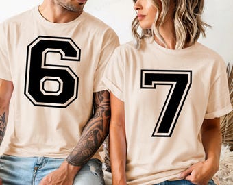 Six Seven Shirt, Funny 6 7 Meme Tee, 6 7 Number, Couple Meme T-shirt, Generation Z, Viral Internet Humor