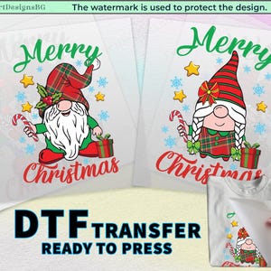 Christmas Gnomes DTF Transfer: Ready to Press Iron-On Print