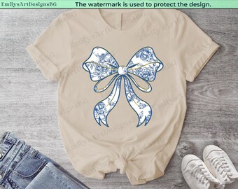 Retro Coquette Bow Shirt: Blue Valentine&#39;s Day Tee