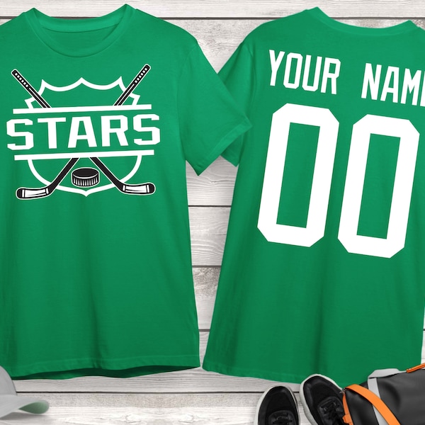 Stars Hockey Team Shirt, Personalized Hockey Shirt, Custom Hockey Shirt, Game Day Shirt, Hockey Mom Shirt, Hockey Lover Gift