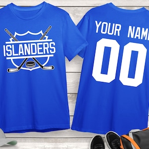 Koszulka hokejowa Islanders, spersonalizowana koszulka hokejowa, spersonalizowana koszulka hokejowa, koszulka na dzień meczu, koszulka hokejowa dla mamy, prezent dla miłośnika hokeja