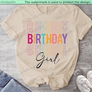 Birthday Girl Shirt, Girls Birthday Shirts, Personalized Birthday Shirt, Custom Birthday Party Shirt, Print on Demand, Custom Shirt