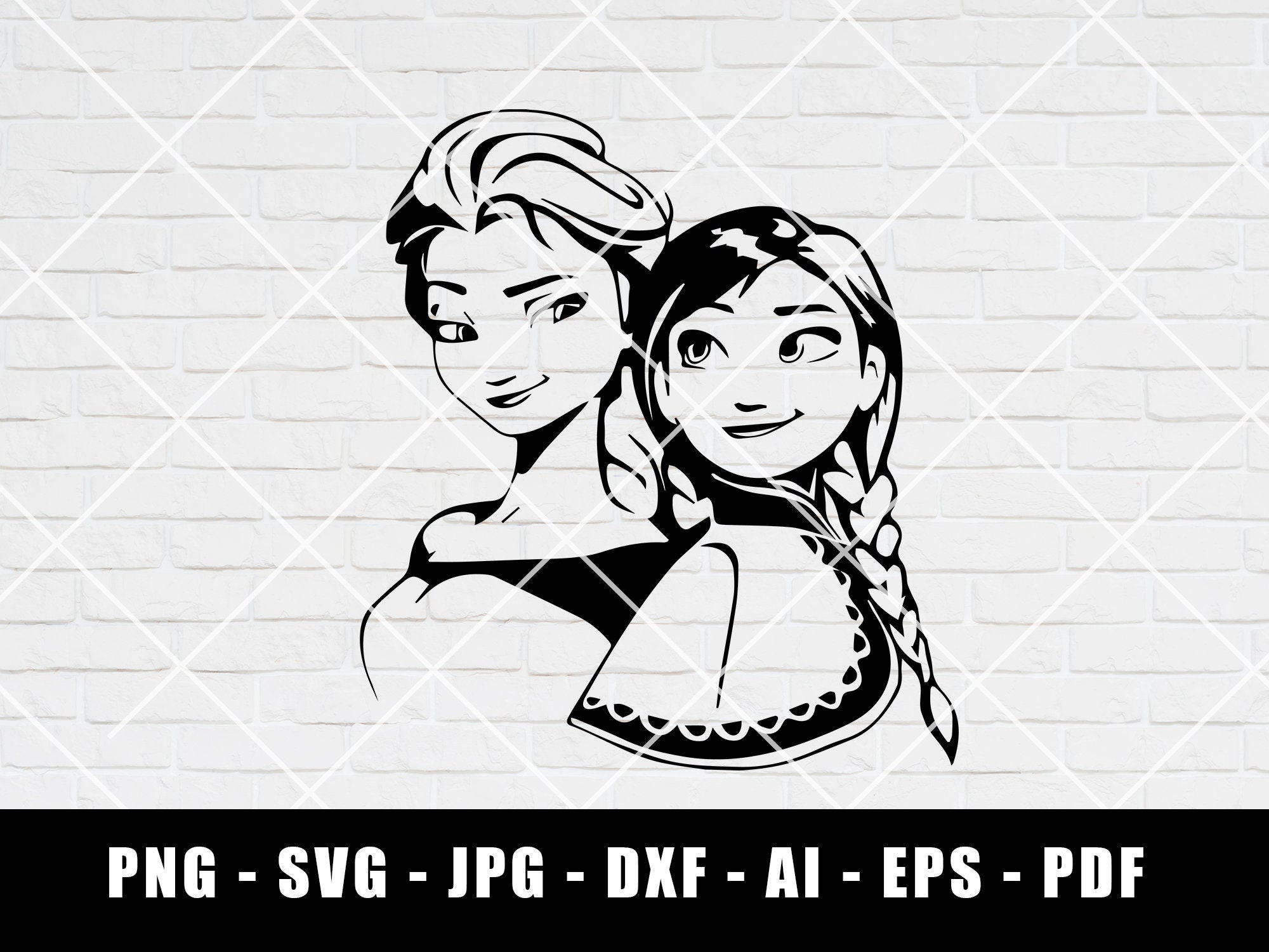 Princess Anna and Elsa Frozen SVG SVG Files for Cricut - Etsy