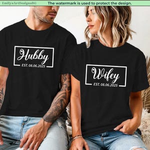 Matching Wifey & Hubby Cotton Shirts: Honeymoon Gift Set