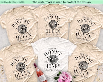 Custom Disco Bachelorette Party Shirts: Dancing Queen Hen Party
