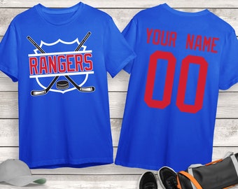 Camicia da hockey dei New York Rangers, Camicia da hockey personalizzata, Camicia da hockey personalizzata, Camicia del giorno della partita, Camicia della mamma dell'hockey, Regalo per l'amante dell'hockey