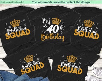 Camiseta de equipo para el 40.º cumpleaños: camisetas para fiesta de 40.º cumpleaños, regalos para el 40.º cumpleaños, camisetas de cumpleaños personalizadas, camisetas de cumpleaños grupales, camisetas de 40.º cumpleaños