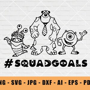 Monsters Inc Squad Goals SVG, SVG Files for Cricut, Disney Christmas