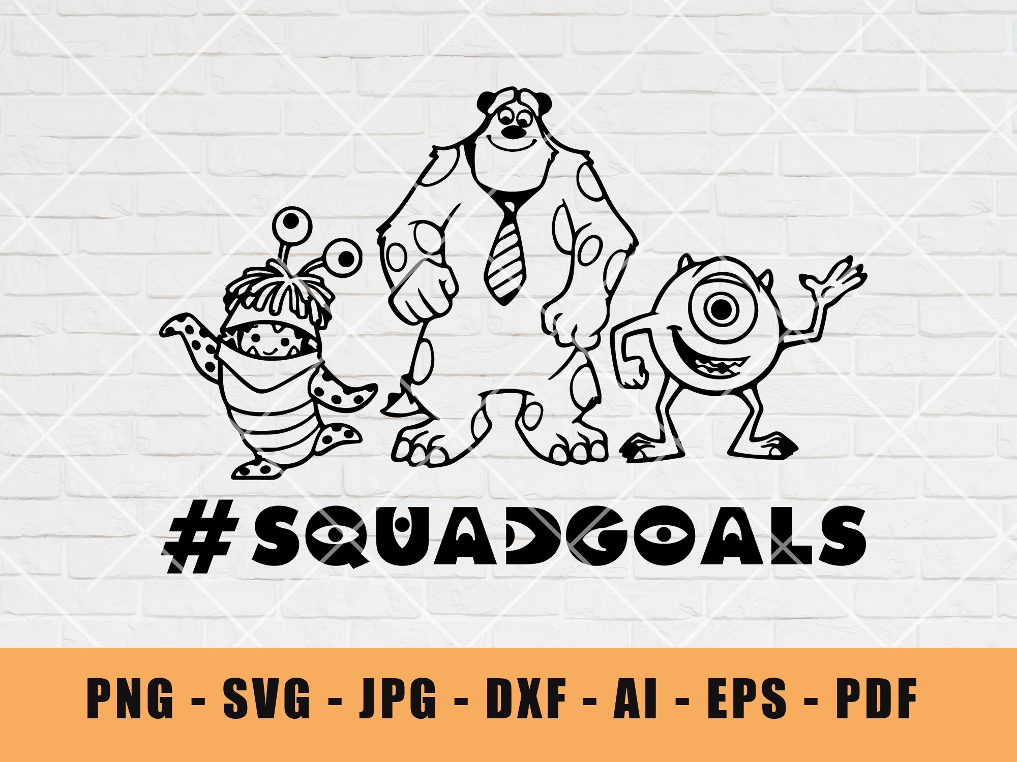 Monsters Inc Squad Goals SVG, SVG Files for Cricut, Disney Christmas