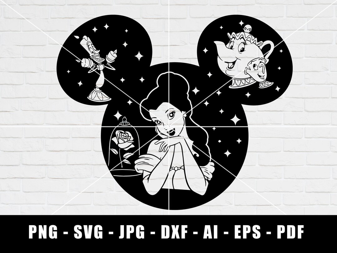 Disney Princess Belle SVG, Disney SVG, SVG Files for Cricut, Disney