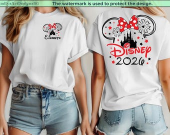 Chemise Disneyland 2026, t-shirts famille Disney 2026 personnalisés, T-shirt Disney Squad, tenue Disney assortie, chemise Disneyland Paris 2026